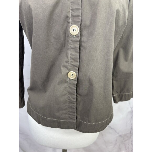 Rozae Nichols 90s Button up shirt top blouse  Artsy Boho sz 4 S USA Taupe Tom - Picture 10 of 16